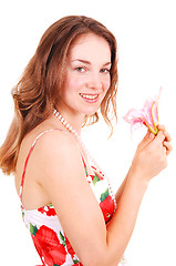 Image showing Beautiful woman with Lilly.