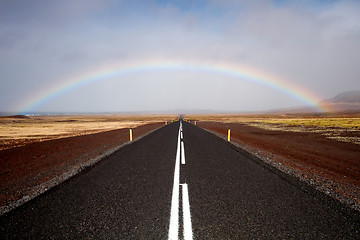 Image showing Road and rainbow