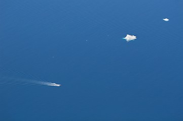 Image showing Boat and iceberg