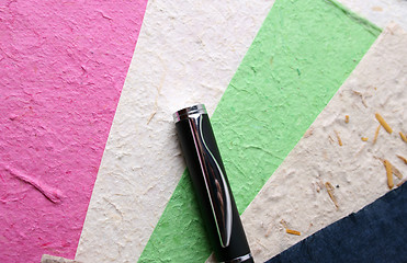 Image showing Handmade Paper and Pen