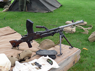 Image showing world war two machine gun side view