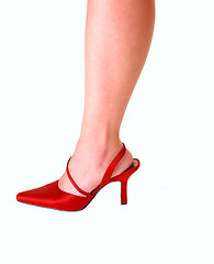 Image showing Womans leg in high heels.