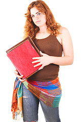 Image showing Schoolgirl wit books.