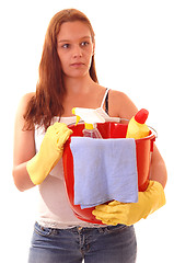 Image showing Woman housecleaning.