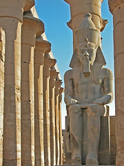 Image showing Pharaoh watches over Luxor Temple, Egypt