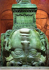 Image showing Medusa column, Basilica Cistern, Istanbul, Turkey