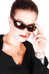 Image showing Young woman with sunglasses.