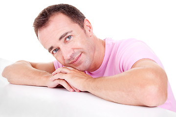 Image showing Portrait of a handsome middle-age man smiling