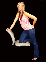 Image showing Young lady in jeans.