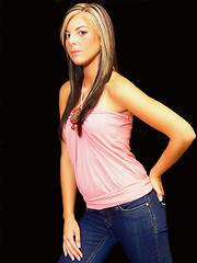 Image showing Young lady in jeans.