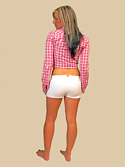 Image showing Back view of an pretty girl.