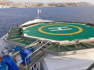 Image showing Helicopter deck on cruse ship.