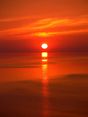 Image showing Sunrise over the lake   