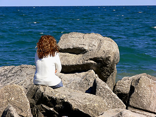 Image showing Lady on the lake 