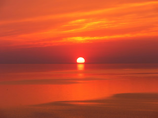 Image showing Sunrise over the lake  