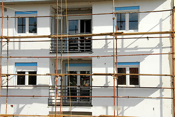 Image showing Scaffolding on building facade