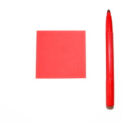 Image showing The concept of creativity. Red sticker isolated on white