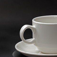 Image showing A white cup of coffee