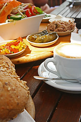 Image showing The breakfast in the restaurant