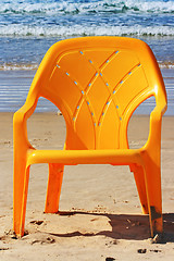 Image showing The chair on the beach