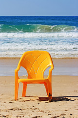 Image showing The chair on the beach