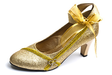 Image showing Beautiful golden shoe