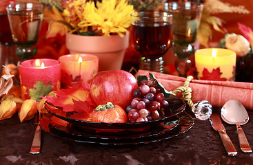 Image showing Place setting for Thanksgiving