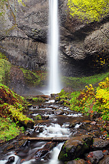 Image showing Waterfall in Oregon Autumn