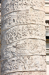 Image showing Trajan's Column, Piazza Venezia in Rome, Italy  