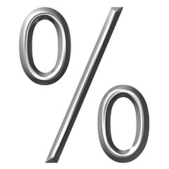 Image showing 3D Silver Percent Symbol