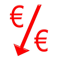 Image showing Falling Euro Currecny