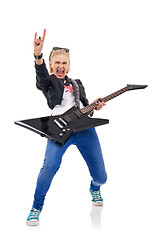 Image showing blond girl rock star