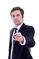 Image showing  business man pointing