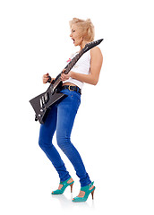 Image showing  blonde with a guitar