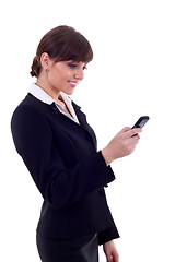 Image showing woman sending a text message