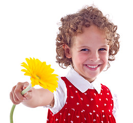 Image showing girl with flower