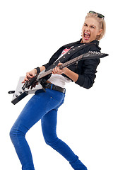 Image showing passionate girl guitarist