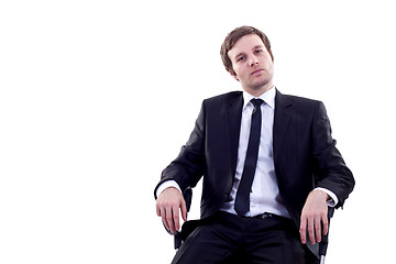 Image showing man sits in office chair