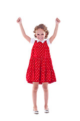 Image showing girl with arms raised