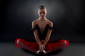 Image showing beautiful ballerina sitting