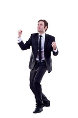 Image showing  energetic business man winning