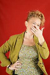 Image showing Blond woman laughing