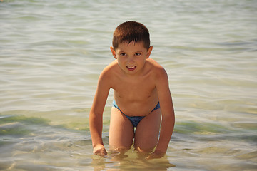 Image showing Kid in sea