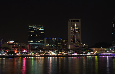 Image showing Restaurants along Boat Quay in Singapore