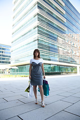 Image showing Happy woman after shopping