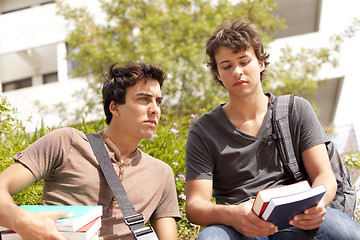 Image showing Studing at the school