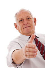 Image showing Handshake from a senior businessman