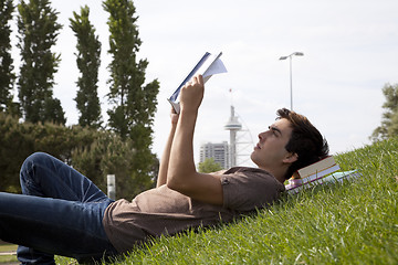 Image showing Studing in outdoor