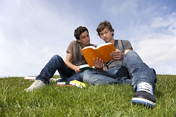 Image showing Studing in outdoor