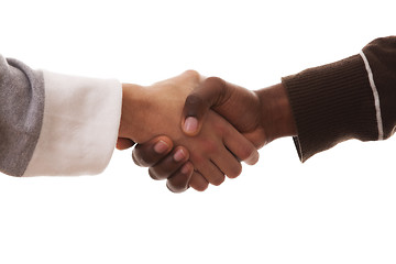 Image showing multirracial handshake